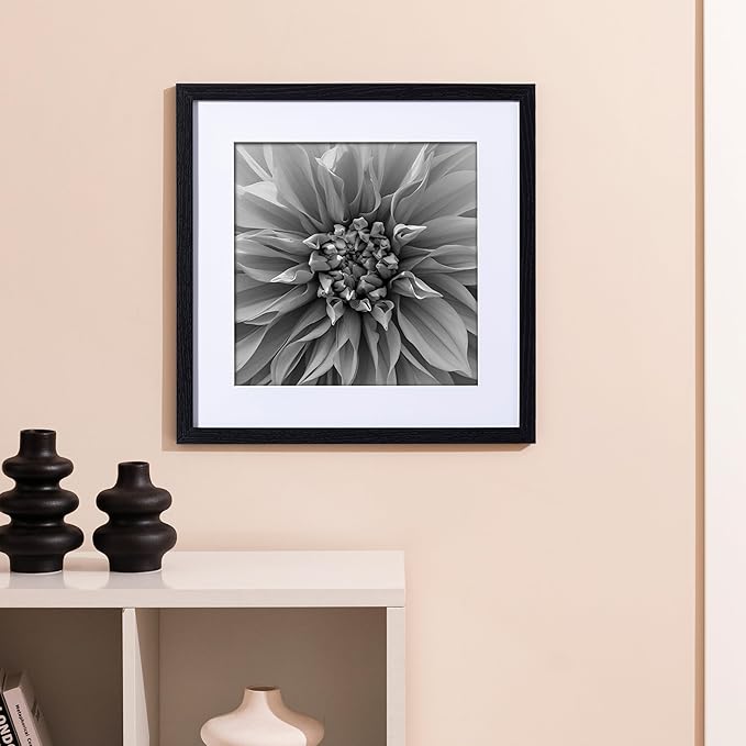 eletecpro 20x20 Picture Frames Set of 9 Classic Gallery Wall Frame Set, Displays 16x16 or 20x20 without Mat, Black Picture Frames Collage Wall Decor, Big Frames for Home Decor