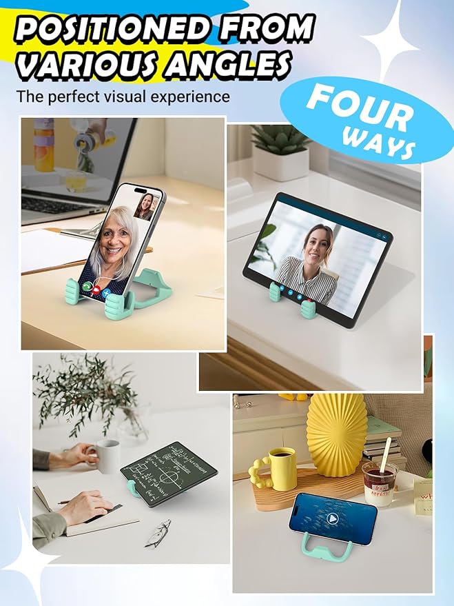 Stocking Stuffers for Teens Boys Girls Tablet Stand for iPad: Universal Compatible Thumbs Up Lazy Cell Phone Stand Holder for Desk Fun Birthday Gifts for Kids Men Women Gifts for Christmas