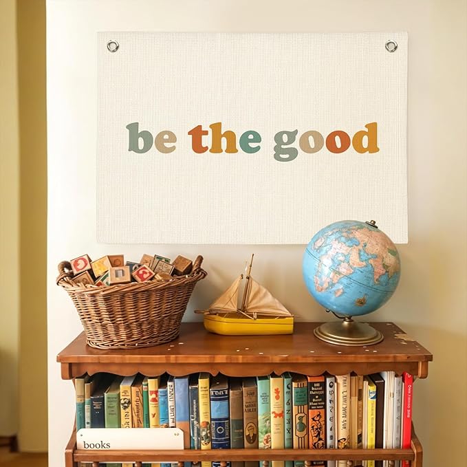 Boho Kid Room Decor Canvas Banner,Motivational Wall Decor,Be The Good Wall Hanging Banner Flag Decor for Nursery, Baby Room, Playroom, Wall Decor for Baby Boys Girls Kids - 30x20 Inch