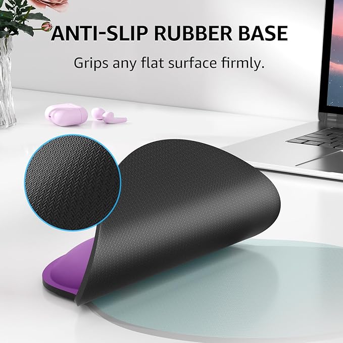 KTRIO Ergonomic Keyboard Wrist Rest, Memory Foam Mouse Pad with Wrist Rest for Computer Keyboard, Mouse Pad Set for Easy Typing & Pain Relief for Office & Home, Violet Purple