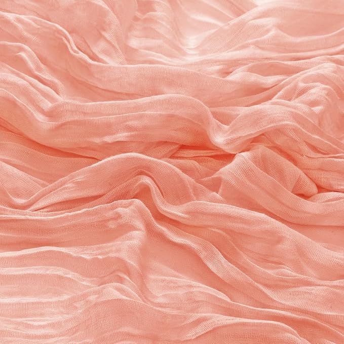 12 Pack Coral Pink Cheesecloth Napkins Fall Thanksgiving Cloth Napkins Set of 12 Dinner Table Napkins Bulk 21x21 Inches for Thanksgiving Wedding Bridal Shower Baby Shower Xmas Party