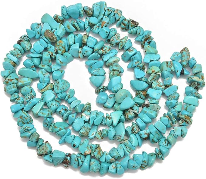 Gemstone Chips Natural Green Turquoise 3-5mm Healing Crystals Waist Bracelets Necklace Kit Irregular Stone DIY Crafts Design Jewelry Making Approxi 32 inch