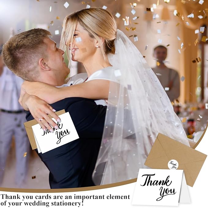 600 PCS Thank You Cards with Envelopes & Matching Stickers, Thank You Notes Bulk 4x6 Inch Minimalistic Design for Business, Baby Shower, Wedding, Small Business, Graduation, Bridal Shower, Funeral,White