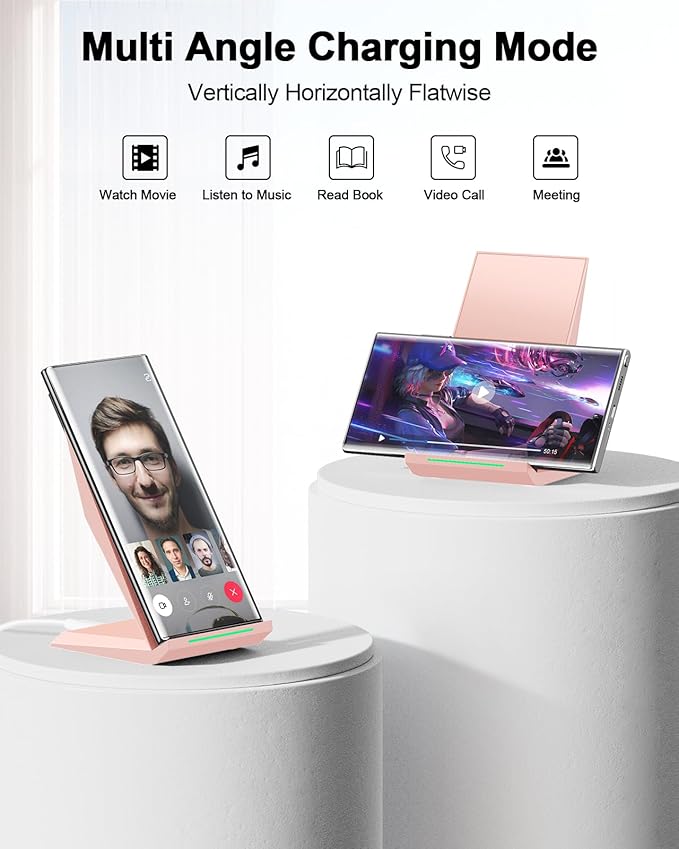 NANAMI Wireless Charger 2 Pack - Fast Wireless Charging Stand for iPhone 17/17 Air/16/16 Plus/16 Pro Max/16 Pro/15/14/13/12, Phone Charger Compatible Samsung Galaxy S25/S24/S23/S22/S21/S20,Pixel 6/5