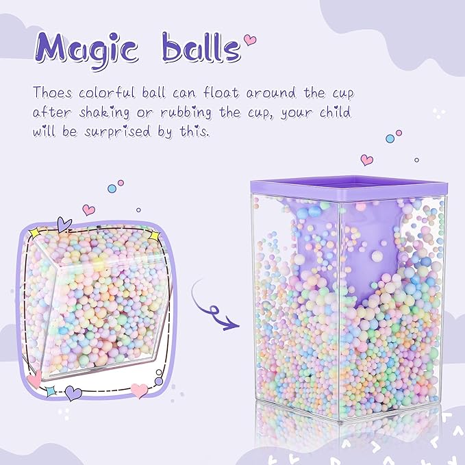2 Pieces Cute Bubble Pen Holder Multi-purpose Desktop Organizer Back to School Gift Kawaii Office Supplies Pastel Desk Accessories Stationery Makeup Brush Holder with Bubble Ball(Pink and Purple)