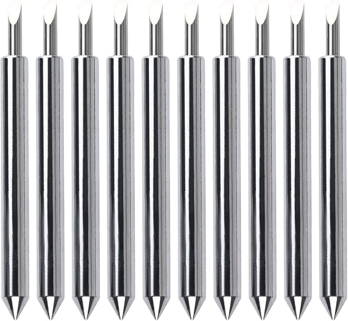 HQMaster 45 Degree Tungsten Steel Lettering Blade Vinyl Cutter Blades for Roland Cutting Plotter Red Cap Pack of 10