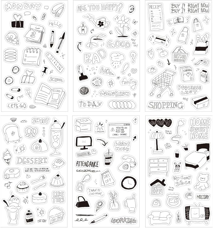 Monolike Little Doodle Theme Sticker 6P Set