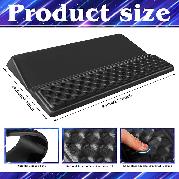 VAIPI Computer Keyboard Stand with Wrist Rest, Ergonomic Tilted Keyboard Riser Holder with Wrist Pad Keyboard Tray Support Relieve Pain & Fatigue - Black