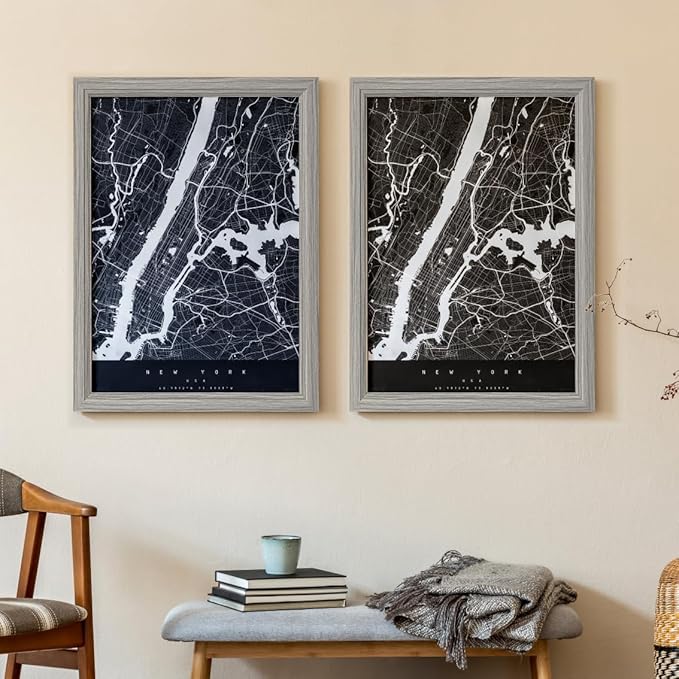 KTKDE 24x36 Poster Frame 3 Pack,Picture Frames Wooden Gray 36 by 24 in for Pictures and Art Prints, Exhibition, Caffe Large Frame for Photos, best gift