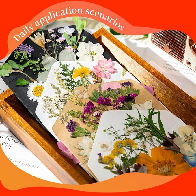 Bouquet Set Dried Pressed Flowers, 100 Pcs Mixed Dried Flowers for Resin, Bulk Natural Dry Floral Resin Fillers Decoration Accessories for DIY Crafts, Scrapbooking