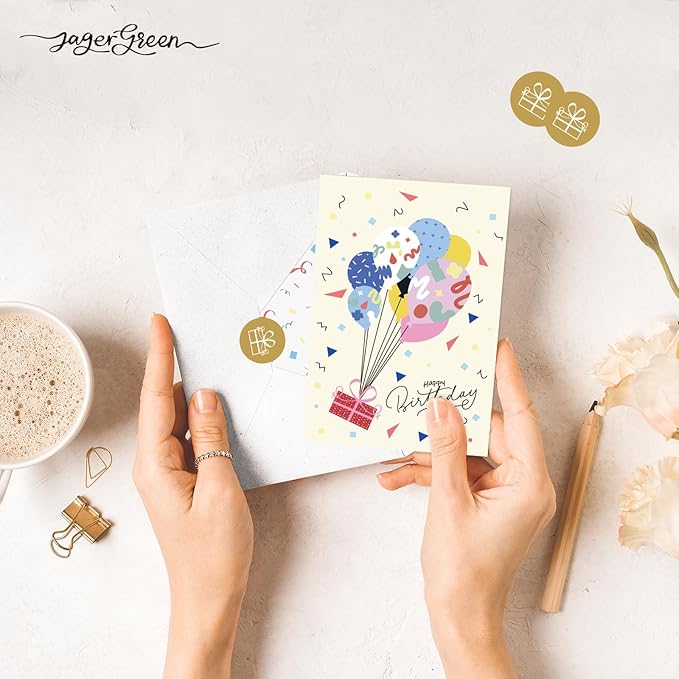 Happy Birthday Cards Bulk with Envelopes, 40 Pack 4x6 Birthday Greeting Cards Assorted with Stickers, Inside Blank Cards for Women, Men, and Kids, Work and Office Celebrations