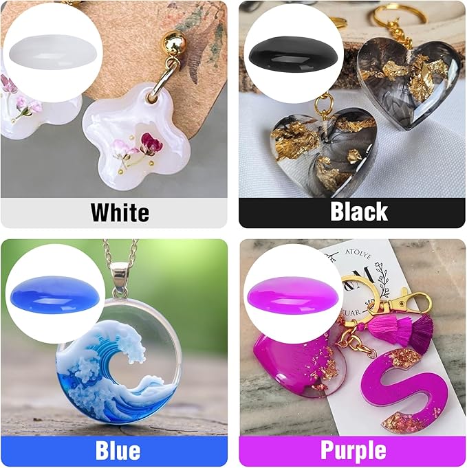 JDiction UV Resin White, 100g Colored UV Resin Odorless and Hard UV Resins Kit for Jewelry Making, Colored Resins Casting and Coating, Crafts and Decoration