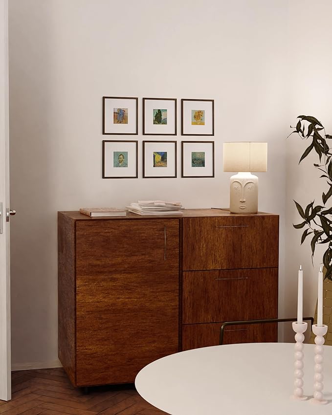HAUS AND HUES Set of 15 Square Walnut 8x8 Picture Frames - Perfect for Displaying Memories - Classic Walnut Photo Frames Collection