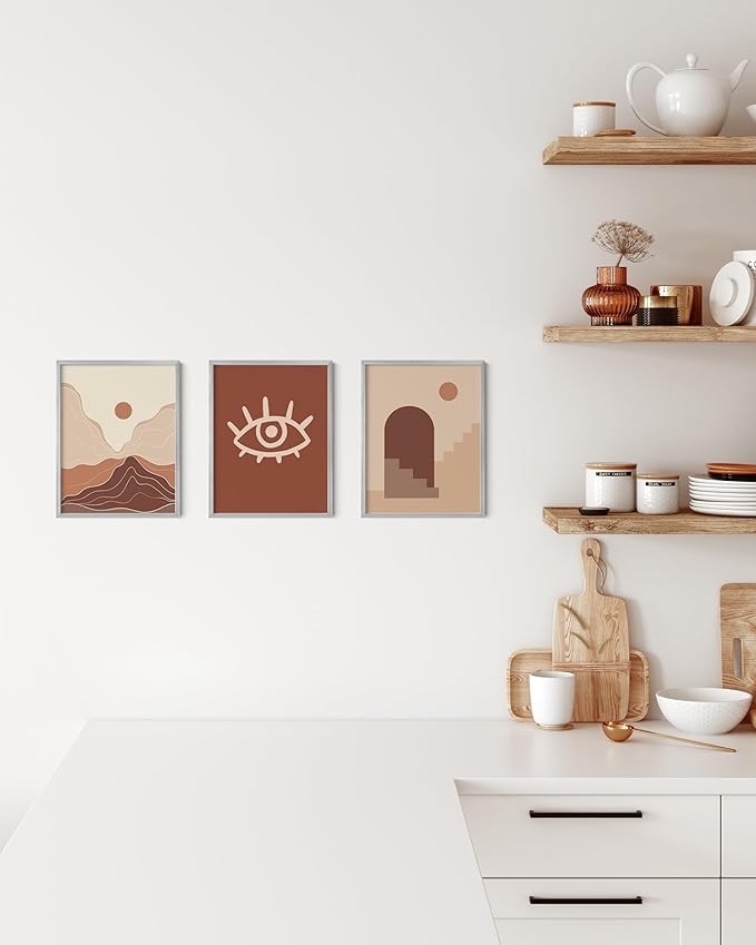 HAUS AND HUES 8.5x11 Silver Metal Picture Frames - Features Premium Aluminum, Vertical & Horizontal Hang, Shatterproof Plexiglass - Perfect for Home, Room, Office (8.5x11 in, Silver, Set of 3)
