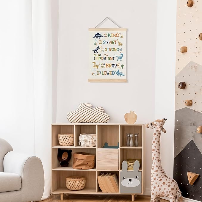 Luvadian Inspirational Dinosaur Poster Hanger Frame - Dinosaur Decor for Boys Room, 12x16 Inches