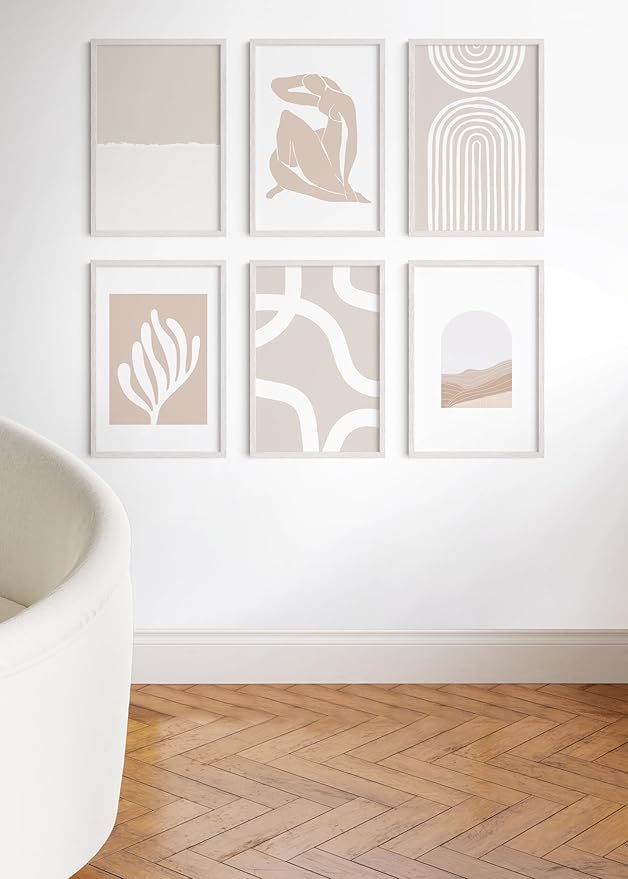 HAUS AND HUES White Oak Wood 20x30 Picture Frames - Set of 9, Elegant Frames for Posters and Artwork