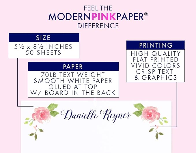 A Note From Personalized Notepad, Notepads for men, Personalized Notepad Set for Men, Professional notepad, Letter writing paper, size 5.5in x 8.5in, 50 sheets