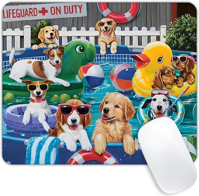 Square Mouse Pad Cute Dog,Gaming Mouse Pads for Desk,Soft Computer Waterproof Non-Slip Mouse Mat