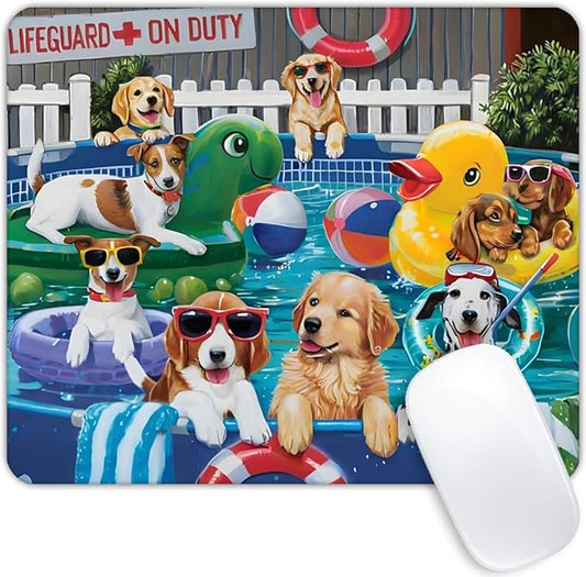 Square Mouse Pad Cute Dog,Gaming Mouse Pads for Desk,Soft Computer Waterproof Non-Slip Mouse Mat