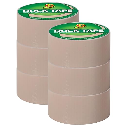 Duck Brand Duck Color Duct Tape, 6-Roll, Beige (283264_C)
