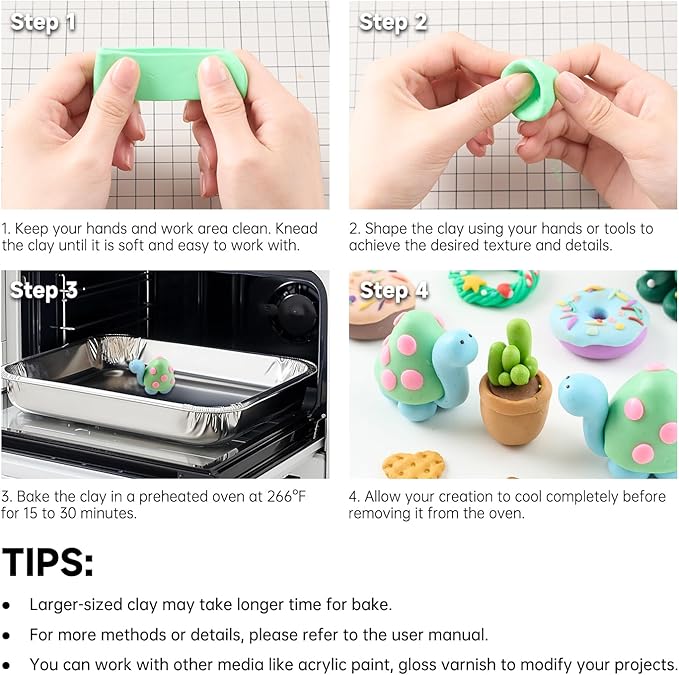 Shuttle Art Polymer Clay Kit, 60 Colors Oven Bake Clay for Kids, 19 Sculpting Tools, 16 Accessories, Non-Sticky, Non-Toxic DIY Crafts for Kids Adults
