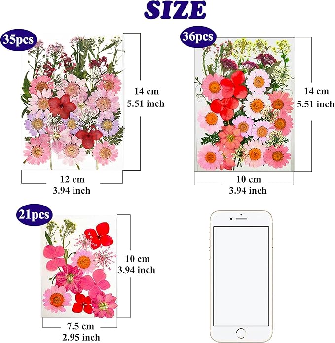 83 Pcs Pink Real Dried Pressed Flowers Natural Leave Petals for DIY Resin Molds Candle Jewelry Nail Crafts