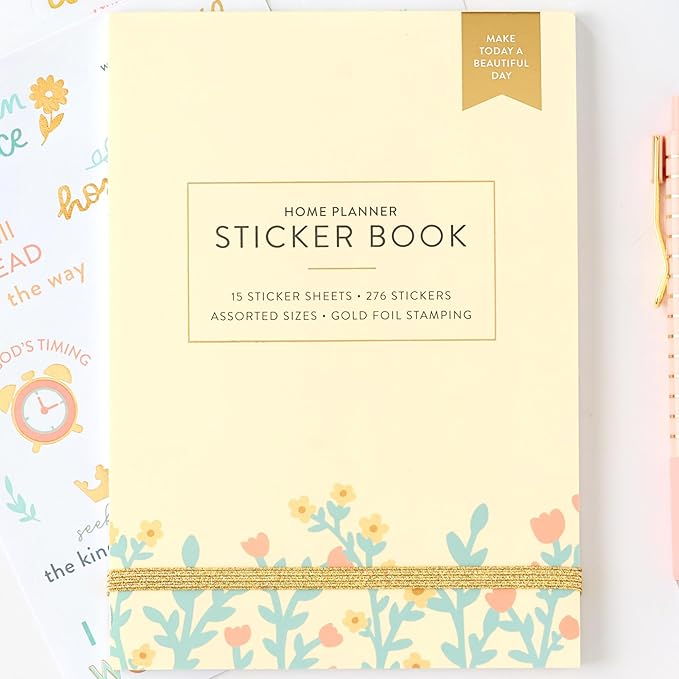 Faith Sticker Book | Pack of 15 | 276 Faith-Based Stickers | Assorted Sizes | 5x7 Sheets with Gold Foil Stamping | Inspirational Stickers for Bible Journaling, Prayer Notebooks, Planners