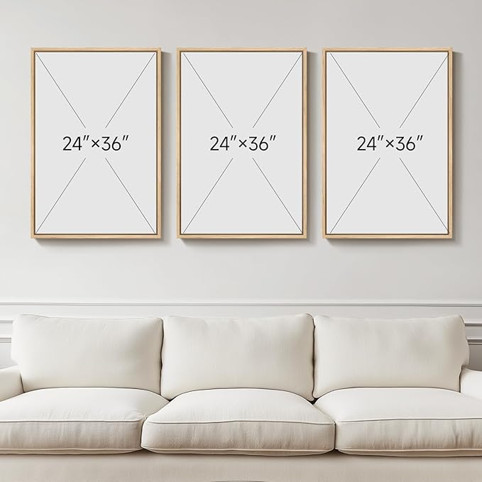 Framed Large Matisse Wall Art for Living Room, Set of 3 Vintage Sage Green Botanical Canvas Prints, Floral Plant Artwork for Bedroom, Hallway, or Home Office Decor, 24x36 Inch