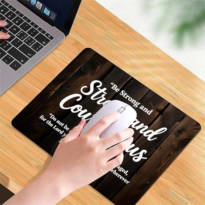 Square Mouse Pad The Bible, Personalized Premium-Textured Custom Mouse Mat Design, Washable Mousepad Cloth, Non-Slip Rubber Base Computer Mouse Pads for Wireless Mouse