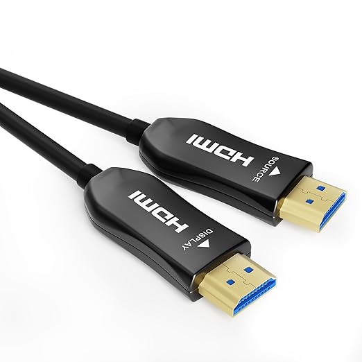 4K Fiber Optic HDMI Cable 30ft, High Speed HDMI 2.0 Cable, 18Gbps, Supports HDR, ARC, Directional Fiber HDMI Cord, Compatible with PS5/Blu-ray/TV Box/HDTV/Projector