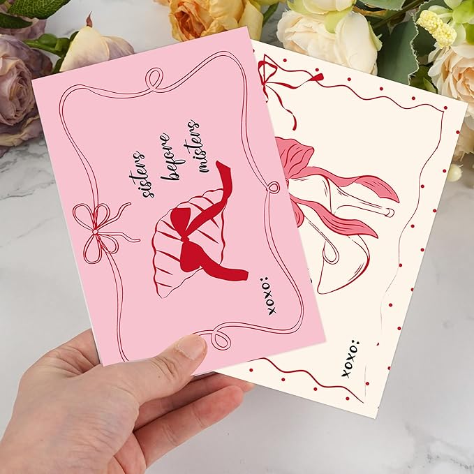 Galentines Day Cards Set for Girls, 36 Pcs Aesthetic Galentine’s Day Cards with Envelopes and Heart Stickers, Cute Galentine Gifts for Friends Girl Groups Classroom Exchange
