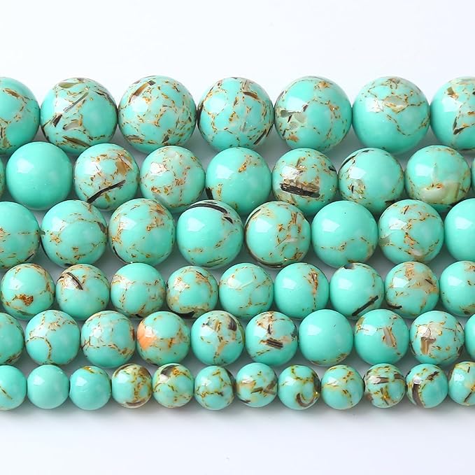 4MM 86PCS Peacock Blue Shell Turquoise Spacer Loose Beads for Jewelry Making DIY Bracelet Necklace