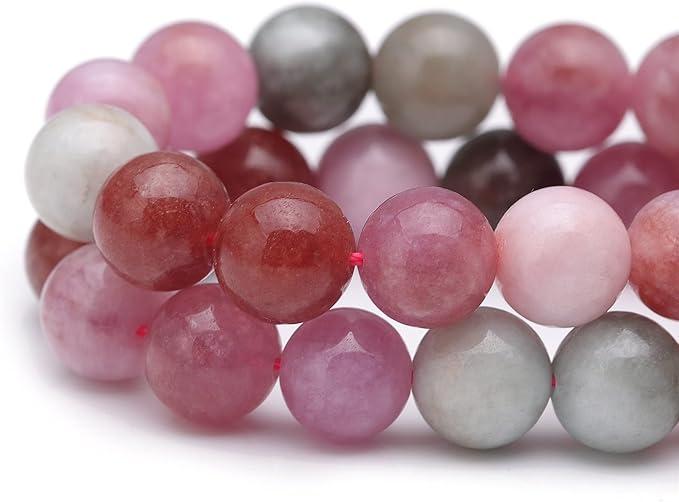 Youngbling Natural Gemstone Beads for Jewelry Making,6mm Rainbow Stone Jade Polished Round Smooth Stone Beads for Bracelet Necklace 15 Inch