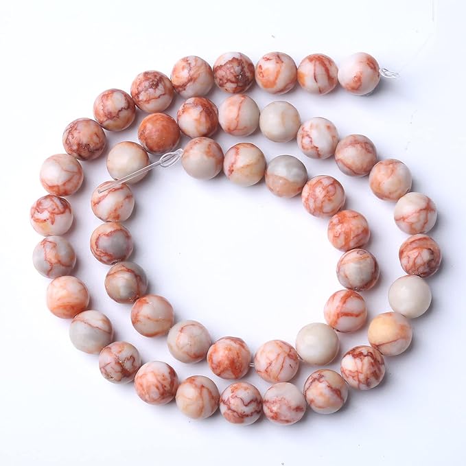 45pcs 8mm Natural Red Crazy Lace Agate Stone Beads Round Loose Spacer Beads for Jewelry Making DIY Bracelet,Energy Stone Healing Power (8mm, Red Crazy Lace Agate)