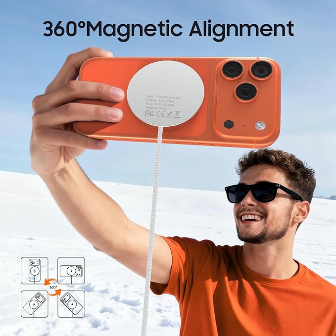for 20W Mag Safe Charger with 25W PD Adapter - Magnetic Charger for iPhone 17/16/15/14/13/12 Series, iPhone Charging Pad for AirPods 4/3/2/Pro 2/Pro