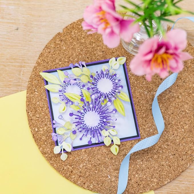 Splicing Flower Stamens Metal Cutting Dies for Card Making, Paper Embossing Die Cuts Kit Templates Supplies, Photo Frame Album DIY Scrapbooking Stencils Sets