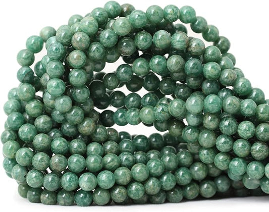 60PCS 6mm Natural African Jade Gemstone Round Loose Beads for Jewelry Making DIY Findings 1 Strand 15"