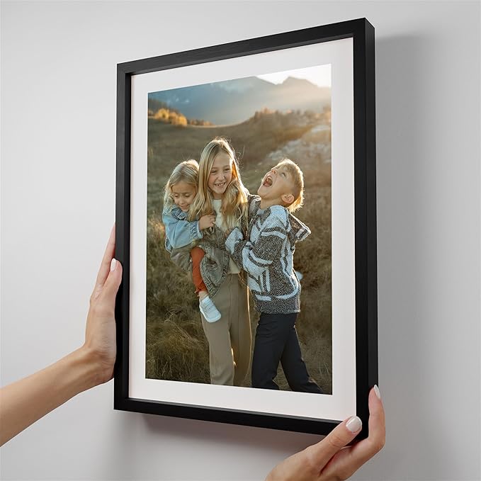 Mixtiles Official - Custom Photo Tiles - Magnetic Wall Frames - Adhesive Sticker, no Nails - Personalized Printed Photos - Various Sizes and Frames - 12x16-1-Tile - Border Black
