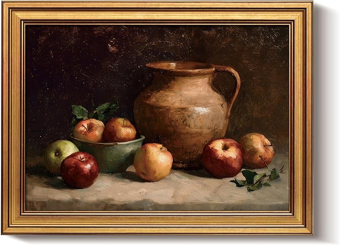 Bzstyleart Vintage Wall Art Decor,Gold Framed Wall Art 12 x 16 Inch Rest Still Life for Office,Vintage Gold Framed Wall Art,Canvas Picture Print Painting for Bedroom Living Bathroom,Halloween Gifts