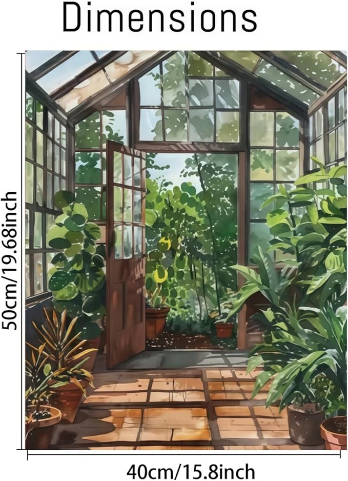 CSZPPQAF Paint by Numbers for Adults Beginner, Green Plants Landscape Paint by Number Kits on Canvas DIY Oil Painting Watercolor Color by Numbers for Home Wall Decor 16X20inch