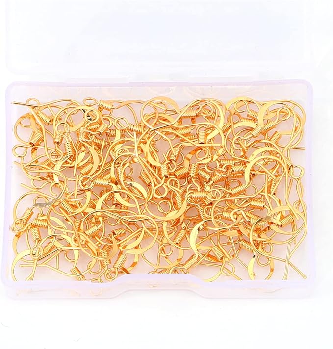 18K Gold Plated Earring Hooks 16x16mm 100pcs for Jewelry Making Findings