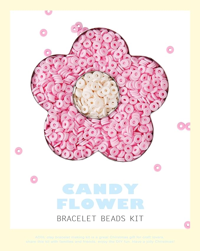ADIIL 7200pcs Clay Beads Bracelet Making Kit, 6mm Polymer Heishi Beads for Jewelry Making, Friendship Bracelet Kit Birthday Gift for Adults Colorful