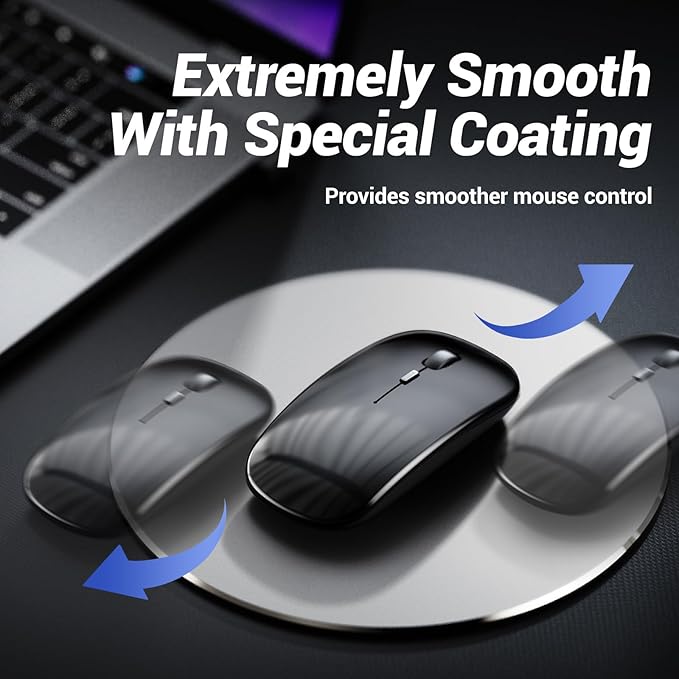 HONKID Metal Aluminum Mouse Pad, Thin Hard Mousepad, Double Sided Waterproof Fast and Accurate Control Mousepad for Laptop, Computer and PC, Office, 7.87 * 7.87 Round Silver