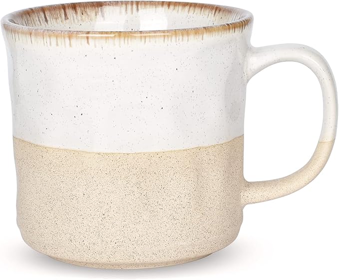 Bosmarlin Large Ceramic Coffee Mug, White Big Tea Cup for Office and Home, 18 Oz, Dishwasher and Microwave Safe, 1 PCS (White, 1)