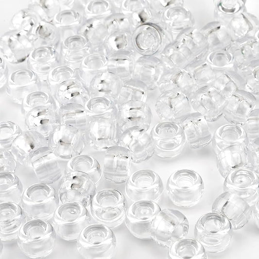 QPIXVB 1100PCS Clear Pony Beads,Kit Beads for Bracelets Making,Clear Bead for Hair,Bead for Keychain Necklace Making,Jewelry Making,Crafts,Necklace Keychain Charms Making Supplies