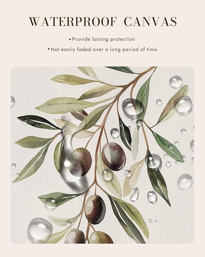 Bzstyleart Vintage Wall Art Decor for Bedroom,Watercolor Olive Branch Botanical Wall Art,Gold Framed Artwork,Vintage Botanical Prints,Room Decor Aesthetic for Kitchen,12 x 16 Inch
