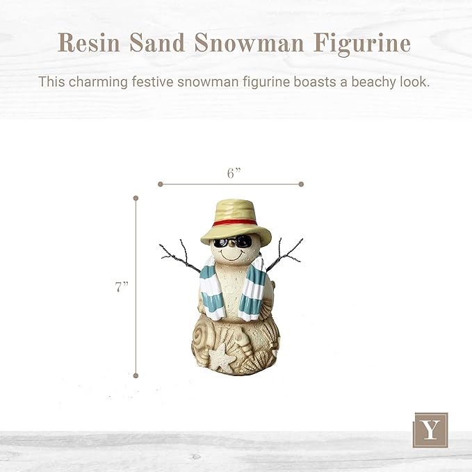 Young's Resin 7.25" Sand Snowman Figurine, Large