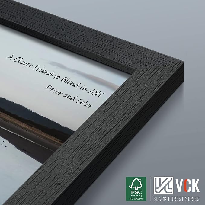 VCK 18x24 Poster Frame Set of 4 - Black, Gallery-Quality Wood Picture Frames, 1.1-Inch Wide Border, Polished Plexiglass, Vertical or Horizontal Wall Display for Photo/Art/Prints, Black
