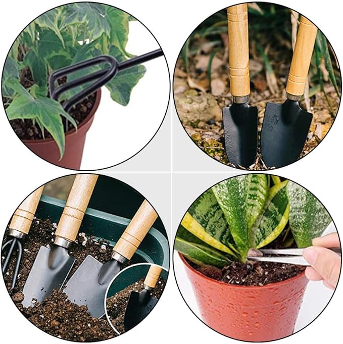 Kisangel 10Pcs Bonsai Gardening Tool Mini Succulent Planting Kit Hand Transplanting Accessories for Indoor Garden Care