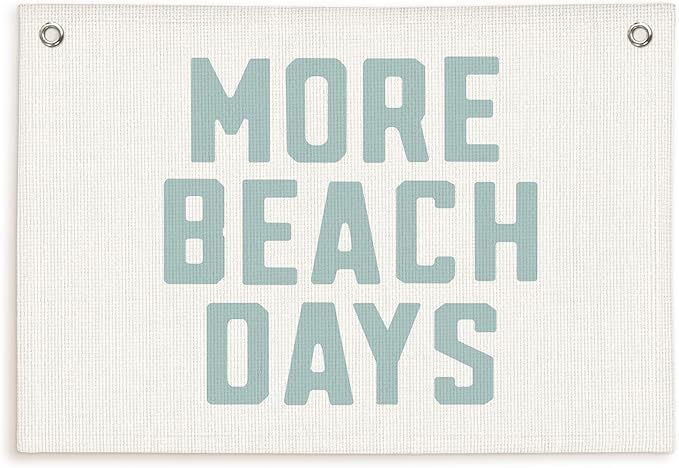 Lacama Beach Theme Wall Decor for Boys Room, Coastal Kids Playroom Nursery Hanging Sign, More Beach Days Linen Canvas Banner, Rustic Nautical Surf 20x30 Inch